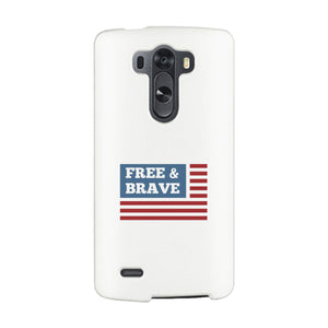 Free & Brave Us Flag White Phone Case