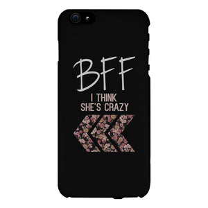 BFF Floral Crazy Best Friend Black Matching Phone Cases