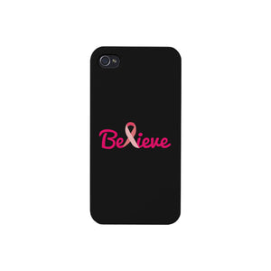 Believe Breast Cancer Awareness Black Phone Case