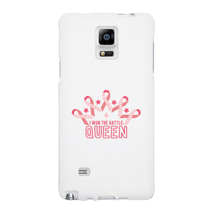 Won The Battle Queen Breast Cancer Awareness White Phone Case