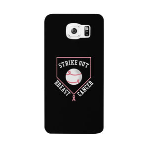 Strike Out Breast Cancer Baseball Black Phone Case