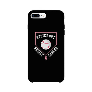 Strike Out Breast Cancer Baseball Black Phone Case