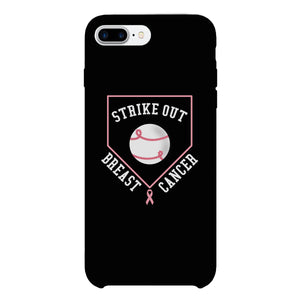 Strike Out Breast Cancer Baseball Black Phone Case