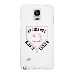 Strike Out Breast Cancer Baseball White Phone Case