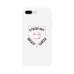 Strike Out Breast Cancer Baseball White Phone Case