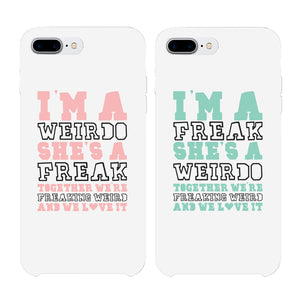 Freak and Weirdo BFF Matching White Phone Cases Best Friend