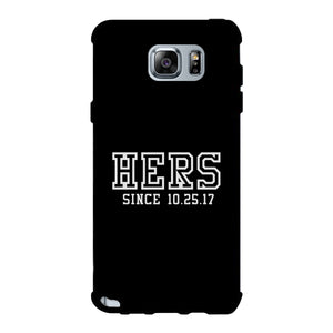 Hers Since Custom-Left Black Phone Case