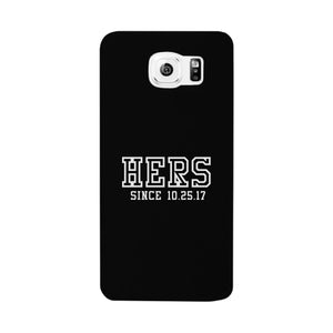 Hers Since Custom-Left Black Phone Case