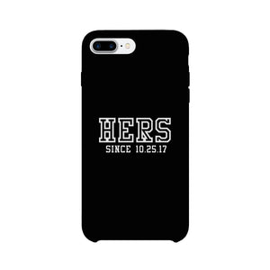 Hers Since Custom-Left Black Phone Case