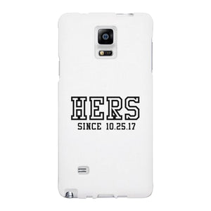 Hers Since Custom-Left White Phone Case