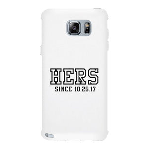 Hers Since Custom-Left White Phone Case