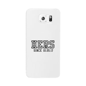 Hers Since Custom-Left White Phone Case