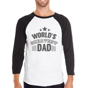 World's Greatest Dad Mens Cotton Baseball T-Shirt Unique Dad Gifts - 365INLOVE