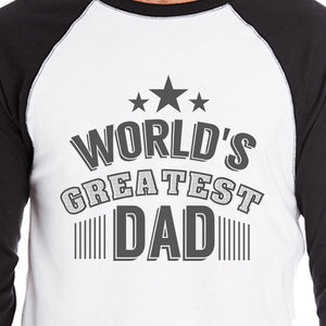 World's Greatest Dad Mens Cotton Baseball T-Shirt Unique Dad Gifts - 365INLOVE