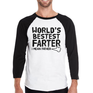 World's Bestest Farter Men's Funny Graphic Baseball T-Shirt For Dad - 365INLOVE