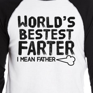 World's Bestest Farter Men's Funny Graphic Baseball T-Shirt For Dad - 365INLOVE