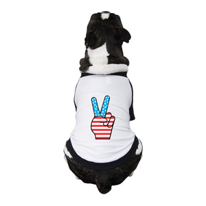 American Flag Peace Sign Independence Day Small Pets Baseball Tee - 365INLOVE