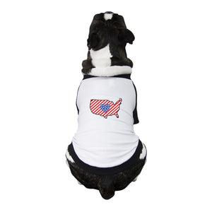 USA Map Small Pet Baseball Tee Cute Patriotic Gifts For Dog Owners - 365INLOVE