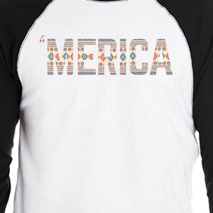 'Merica Mens Baseball Jersey For Independence Day Tribal Pattern - 365INLOVE