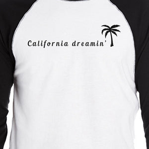 California Dreaming Baseball Shirt For Men Cotton 3/4 Sleeve Raglan - 365INLOVE