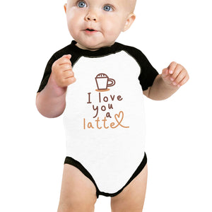 Love A Latte Infant Baseball Shirt Cute Baby Raglan Tee Baby Gifts