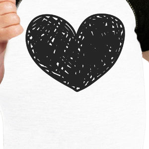 Love Heart Family-Baby Baby Black And White Baseball Shirt