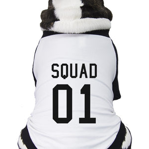 Squad01 Pets Black And White Baseball Shirt