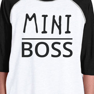 Boss Family Kids Black And White BaseBall Shirt