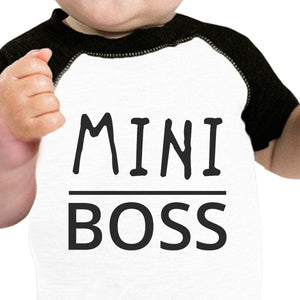 Boss Family Baby Black And White BaseBall Shirt