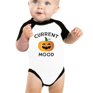 Pumpkin Current Mood Baby Black And White Baseball Shirt