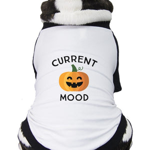Pumpkin Current Mood Pets Black And White Baseball Shirt