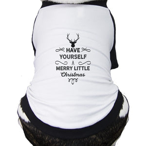 Have Yourself A Merry Little Christmas Pets Black And White Baseball Shirt