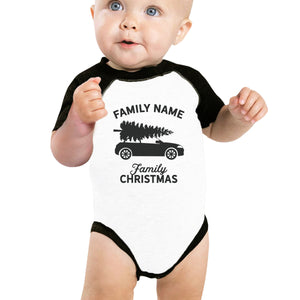 Family Custom Christmas Baby Black And White Baseball Shirt