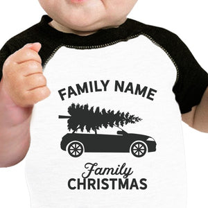 Family Custom Christmas Baby Black And White Baseball Shirt