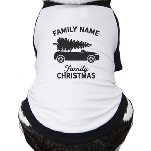 Family Custom Christmas Pets Black And White Baseball Shirt