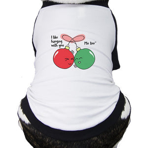 I Like Hanging With You Ornaments Pets Black And White Baseball Shirt