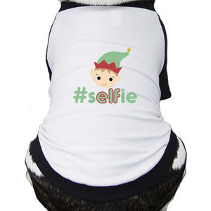 Hashtag Selfie Elf Pets Black And White Baseball Shirt