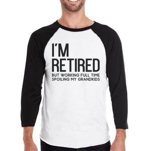Retired Grandkids Mens Baseball Shirt Comfortable Round Neck Wear