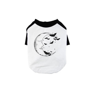 Moon And Bats Pet Baseball Shirt for Small Dogs