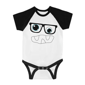 Monster With Glasses Infant Baseball Shirt