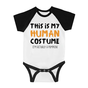 Human Costume Pumpkin Infant Baseball Shirt