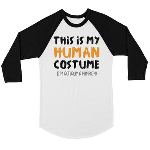 This Is My Human Costume Womens Baseball Tee