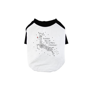Line Art Rudolph Pet Baseball Shirt for Small Dogs