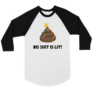 Dis Shit Is Lit Poop BKWT Mens Baseball Shirt