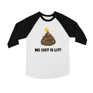 Dis Shit Is Lit Poop BKWT Kids Baseball Shirt