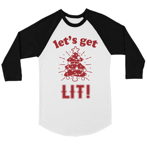 Get Lit Christmas Tree BKWT Womens Baseball Shirt