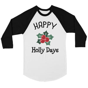 Happy Holly Days BKWT Womens Baseball Shirt