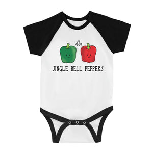 Jingle Bell Peppers BKWT Baby Baseball Bodysuit