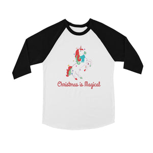 Christmas Magical Unicorn BKWT Kids Baseball Shirt