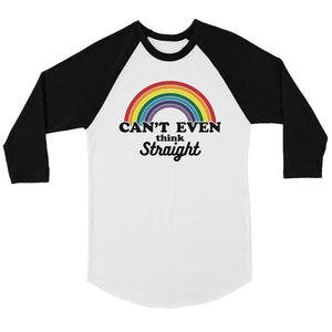 LGBT Can't Straight Rainbow Bkwt Baseball